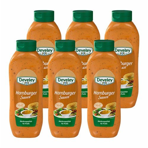 6x Develey 'Hamburger Sauce' Salsa Hamburger, 875 ml